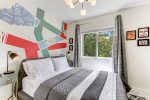 Master bedroom supplies a queen-sized, memory foam mattress